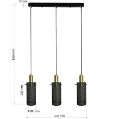 Best Sale Lampa wisząca z drucianymi kloszami LP-945/3L BK TIRANA | Kaja Żyrandole Nowoczesne