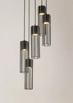 Store Lampa wisząca z drucianymi kloszami, do jadalni SIG 33459 FOBIA CZ Żyrandole Nowoczesne