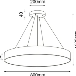 Clearance Lampa wisząca z dużym abażurem ⌀80cm ANT 5212 SENGO | Kaja Oświetlenie Żyrandole Nowoczesne