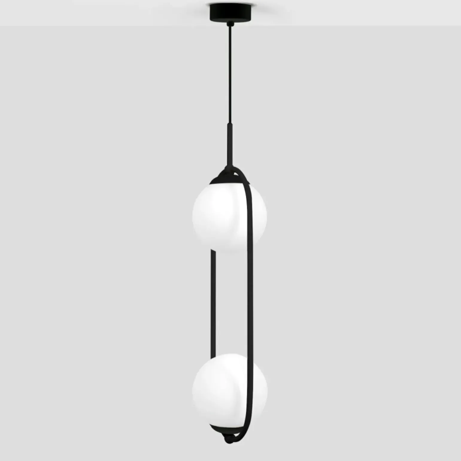 Store Lampa wisząca z dwoma kloszami, do salonu K-5101 z serii PARVA | Kaja Żyrandole Nowoczesne