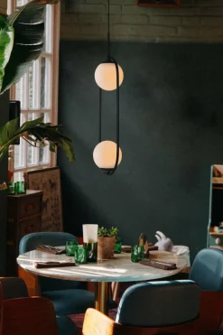 Store Lampa wisząca z dwoma kloszami, do salonu K-5101 z serii PARVA | Kaja Żyrandole Nowoczesne