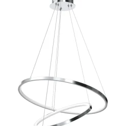 Best Lampa wisząca z dwoma okręgami, kolor chrom ML7943 z serii ROTONDA | Kaja Oświet Żyrandole Nowoczesne