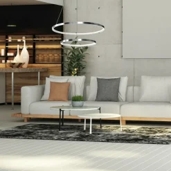 Best Lampa wisząca z dwoma okręgami, kolor chrom ML7943 z serii ROTONDA | Kaja Oświet Żyrandole Nowoczesne