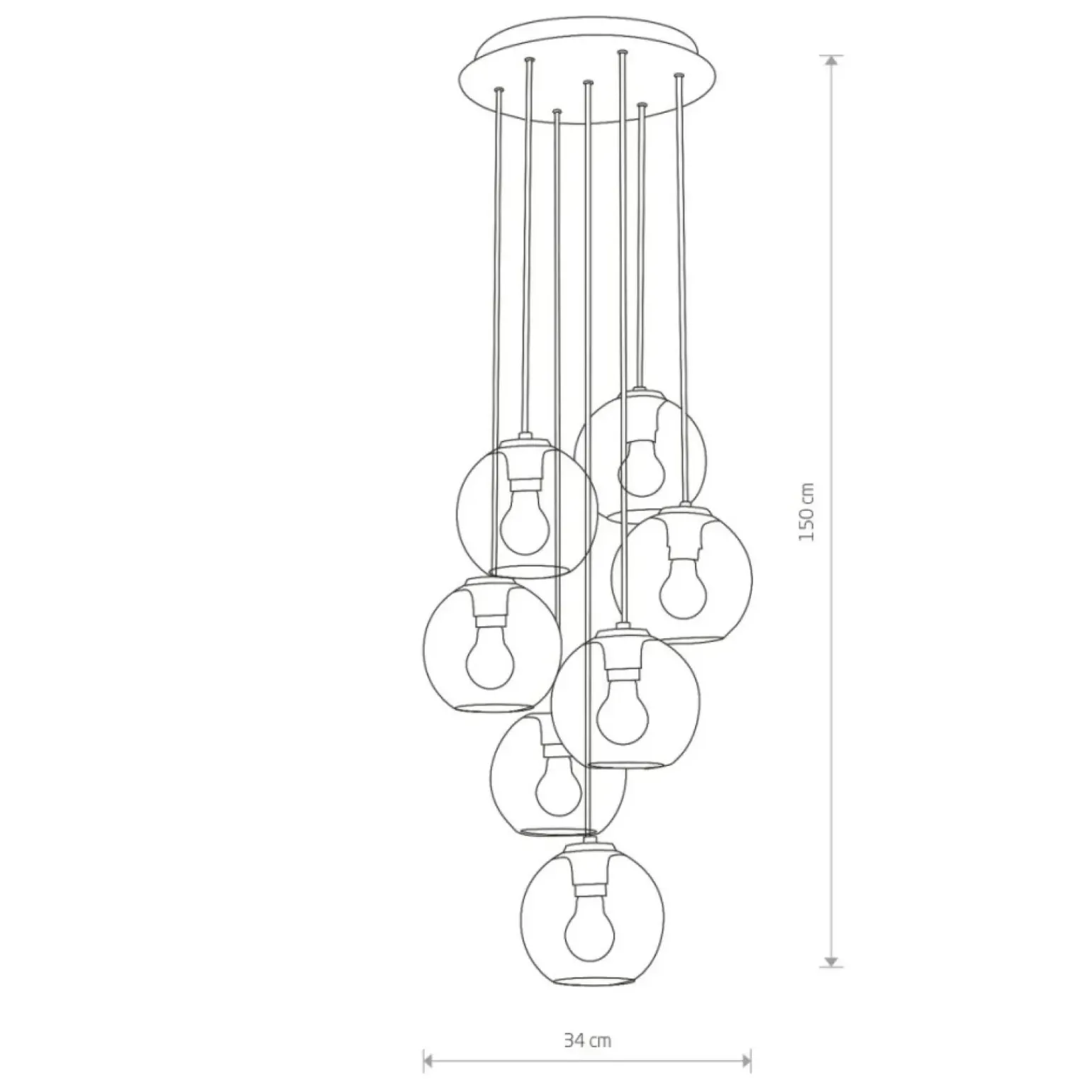 Flash Sale Lampa wisząca z mi kloszami, do salonu 9131 | Kaja Oświetlenie Żyrandole Nowoczesne