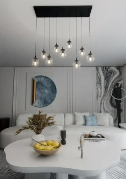 Hot Lampa wisząca z dziewięcioma kulistymi kloszami 711/9 | Kaja Żyrandole Nowoczesne