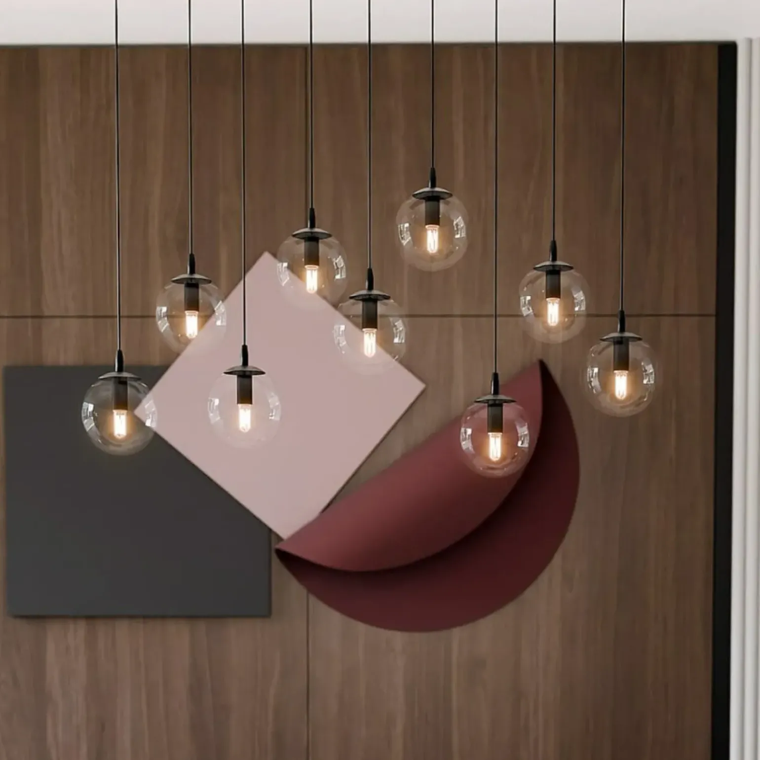 Hot Lampa wisząca z dziewięcioma kulistymi kloszami 711/9 | Kaja Żyrandole Nowoczesne