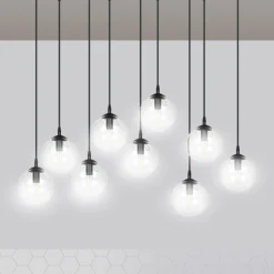 Hot Lampa wisząca z dziewięcioma kulistymi kloszami 711/9 | Kaja Żyrandole Nowoczesne
