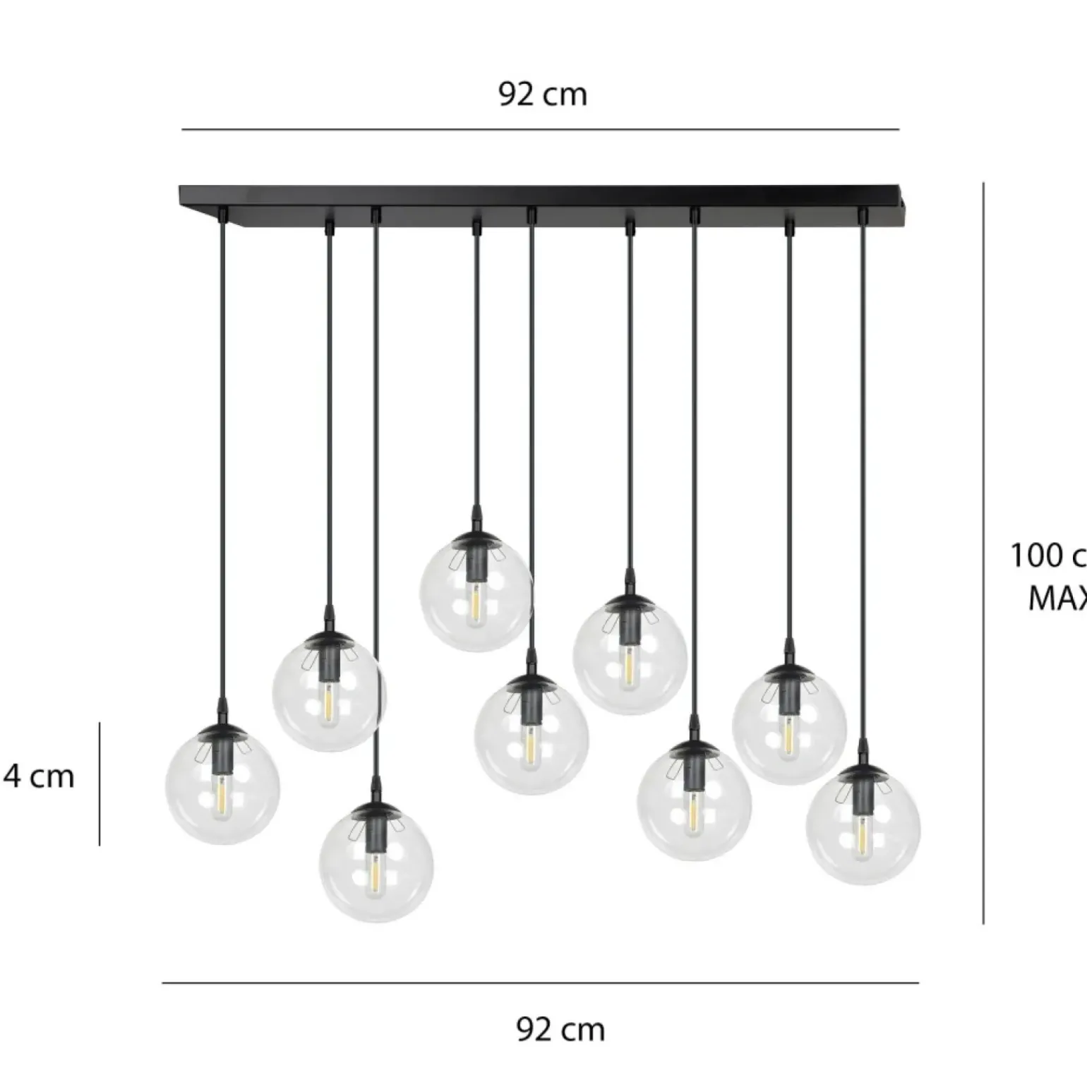 Hot Lampa wisząca z dziewięcioma kulistymi kloszami 711/9 | Kaja Żyrandole Nowoczesne