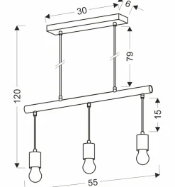 Cheap Lampa wisząca z elementem drewna 33-78070 IZZY | Kaja Oświetlenie Żyrandole Nowoczesne