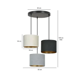 Sklep Kaja Lampa wisząca z kaskadą abażurów 1055/3PREM HILDE PREMIUM | Kaja
