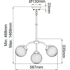 Outlet Lampa wisząca z kloszami, beżowa DL-COSMOS5 z serii COSMOS Żyrandole Nowoczesne