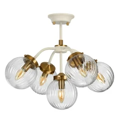Outlet Lampa wisząca z kloszami, beżowa DL-COSMOS5 z serii COSMOS Żyrandole Nowoczesne