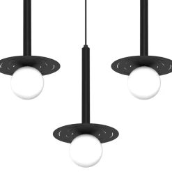 Best Lampa wisząca z kloszami i czarnymi przysłonami MLP8914 z serii FUTURA | Kaja Oś Żyrandole Nowoczesne