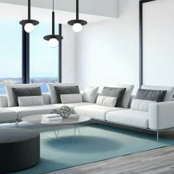 Best Lampa wisząca z kloszami i czarnymi przysłonami MLP8914 z serii FUTURA | Kaja Oś Żyrandole Nowoczesne