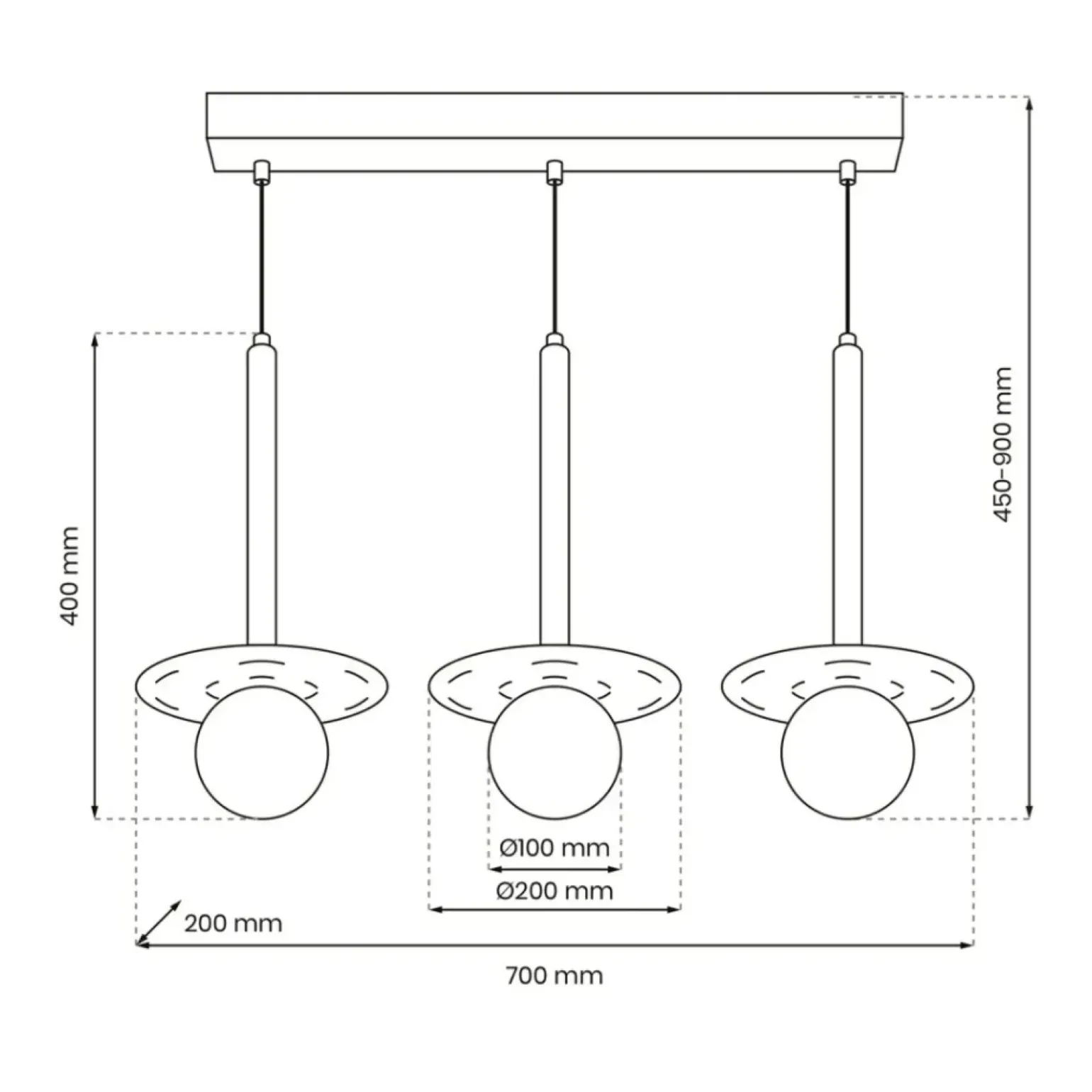 Best Lampa wisząca z kloszami i czarnymi przysłonami MLP8914 z serii FUTURA | Kaja Oś Żyrandole Nowoczesne