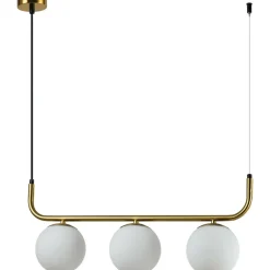 Store Lampa wisząca z kloszami, nad wyspę LP-005/3L GD ALISA | Kaja Żyrandole Nowoczesne