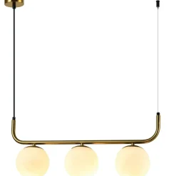 Store Lampa wisząca z kloszami, nad wyspę LP-005/3L GD ALISA | Kaja Żyrandole Nowoczesne