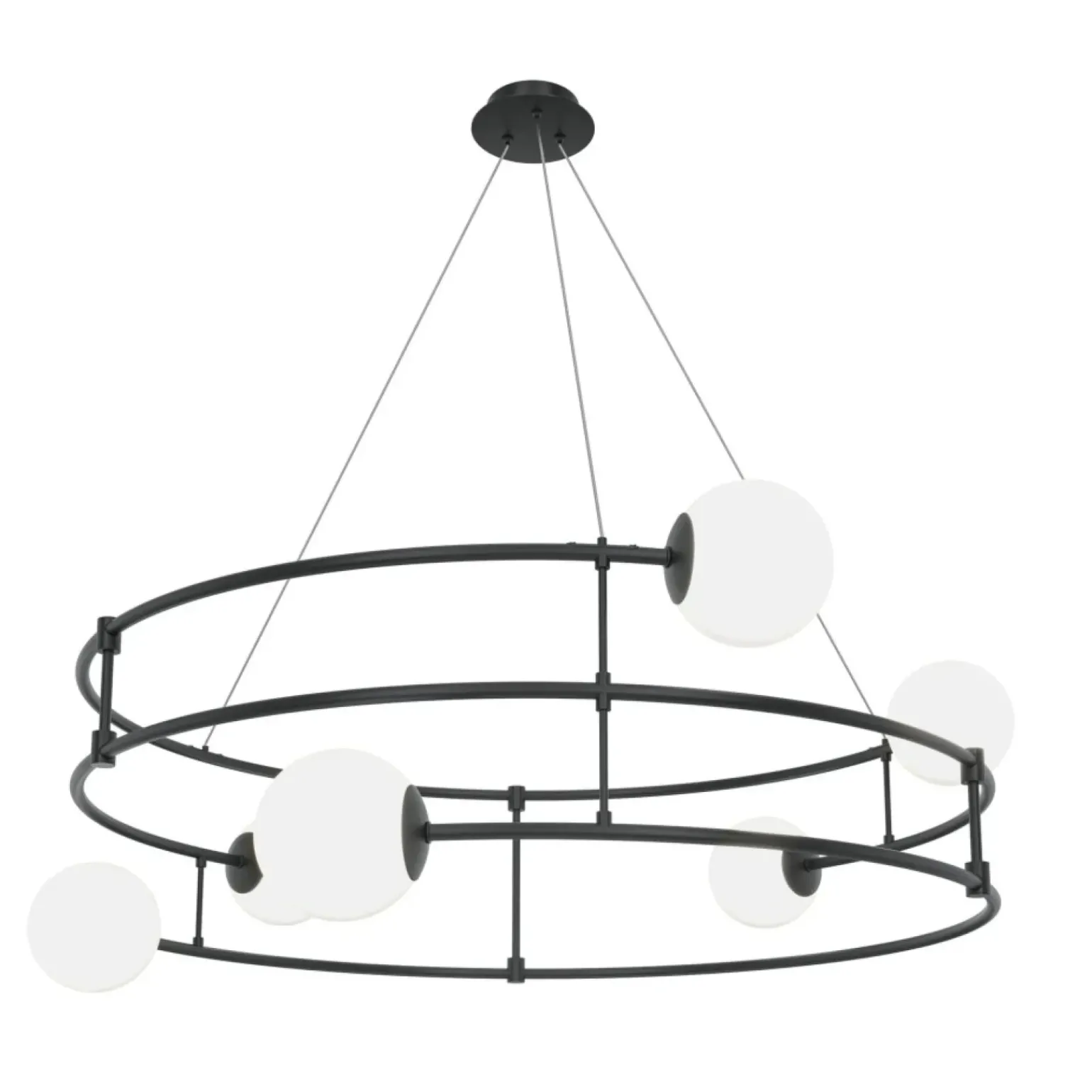 Best Lampa wisząca z kloszami ułożona w okrąg MOD317PL-06B z serii BALANCE Żyrandole Nowoczesne