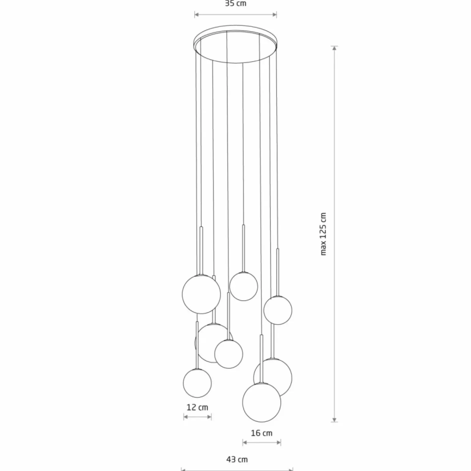 Cheap Lampa wisząca z kloszami w dwóch rozmiarach 10934 KARO | Kaja Żyrandole Nowoczesne