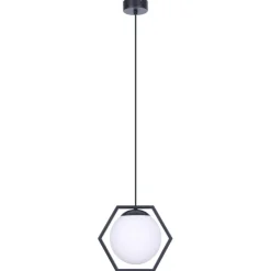 Cheap Lampa wisząca z kloszem w sześciokątnej ramce K-4785 | Kaja Żyrandole Nowoczesne