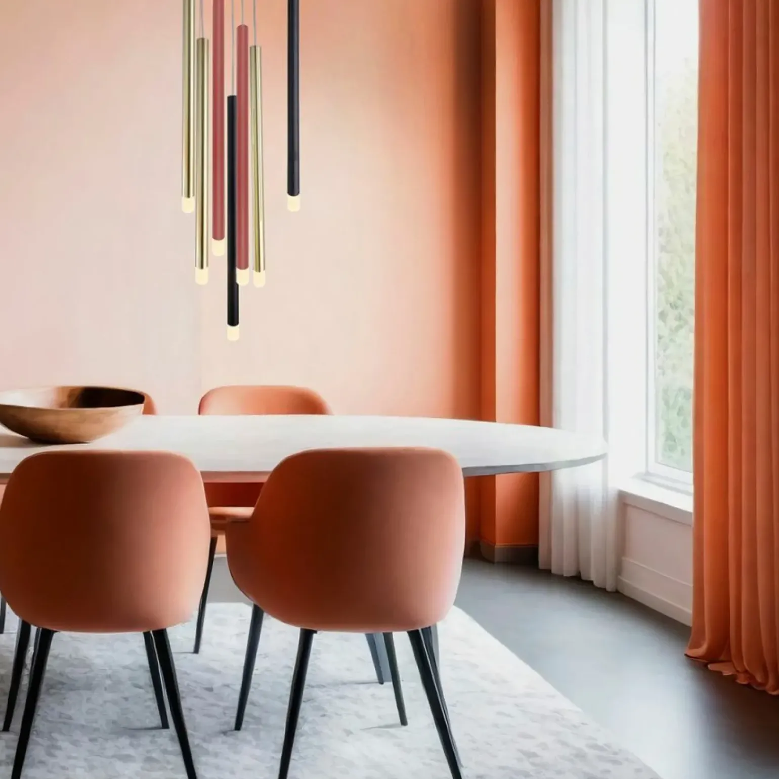 Discount Lampa wisząca z kolorowymi tubami LP-894/7P MIXED LUNGO | Kaja Żyrandole Nowoczesne