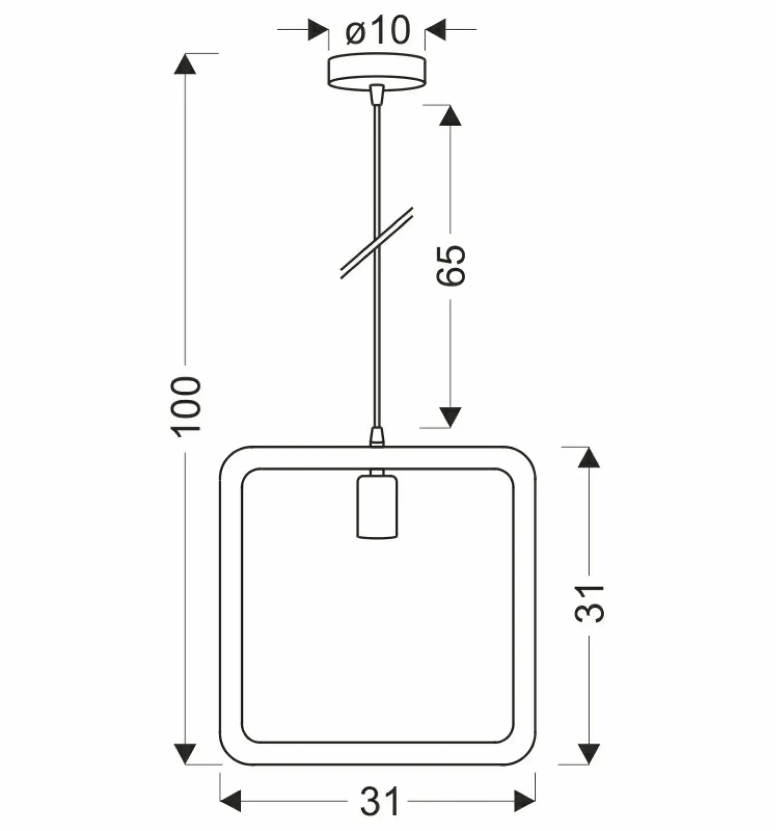 Best Lampa wisząca z kwadratową obręczą, styl boho 31-28723 z serii QUADRO | Kaja Ośw Żyrandole Nowoczesne
