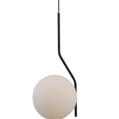 Cheap Lampa wisząca z mlecznym kloszem PND-3300-1-BK CARIMI | Kaja Żyrandole Nowoczesne