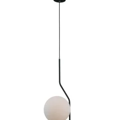 Cheap Lampa wisząca z mlecznym kloszem PND-3300-1-BK CARIMI | Kaja Żyrandole Nowoczesne