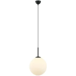 Cheap Lampa wisząca z mlecznym kloszem ⌀30cm PND-5578-1L-BK z serii DEORE Żyrandole Nowoczesne