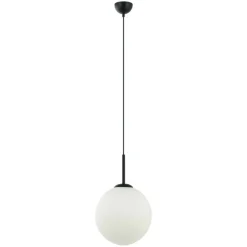 Cheap Lampa wisząca z mlecznym kloszem ⌀30cm PND-5578-1L-BK z serii DEORE Żyrandole Nowoczesne
