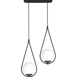Store Lampa wisząca z mlecznymi kloszami K-4771 NEVE BLACK | Kaja Żyrandole Nowoczesne