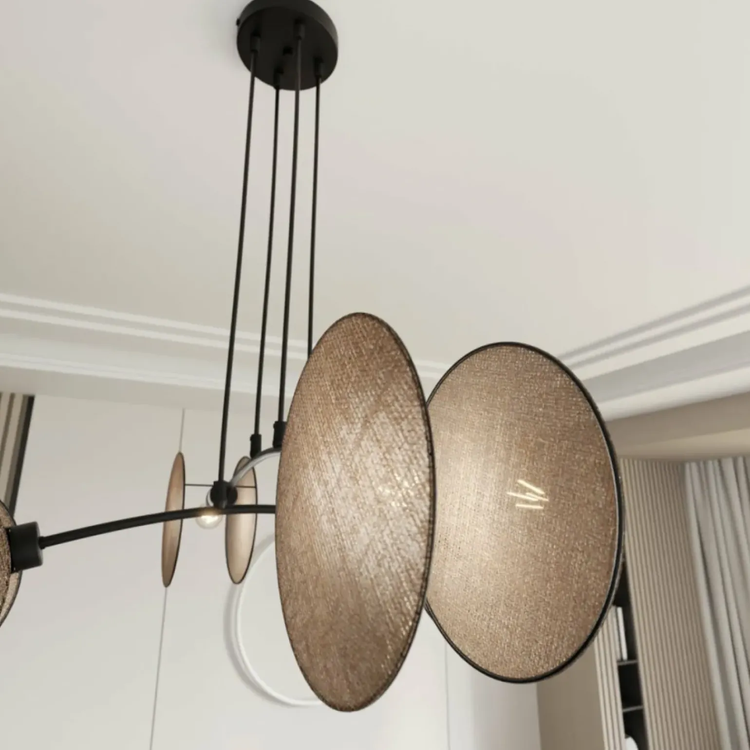 Cheap Lampa wisząca z naturalnymi abażurami 1328/4 MOTIF | Kaja Oświetlenie Żyrandole Nowoczesne