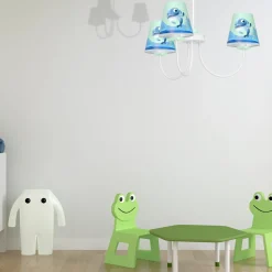 Sklep Kaja Lampa wisząca z niebieskimi abażurami MLP6811 z serii DELFINKA FINKA | Kaja Oświ