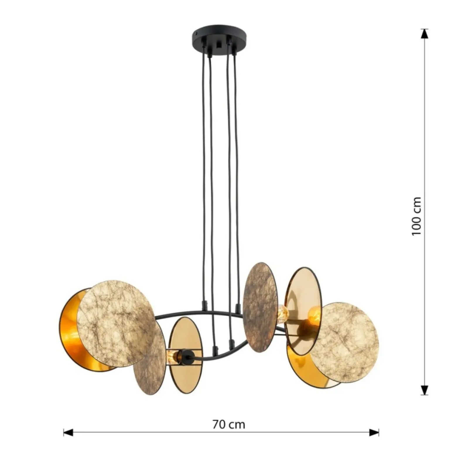 Store Lampa wisząca z nietypowymi abażurami 1326/4 MOTIF | Kaja Oświetlenie Żyrandole Nowoczesne