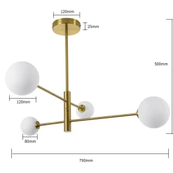 Store Lampa wisząca z obrotowymi ramionami LP-002/4P DORADO | Kaja Żyrandole Nowoczesne
