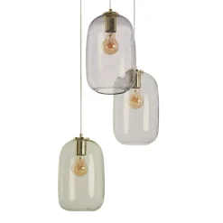 Best Lampa wisząca z obłymi, szklanymi kloszami ABR-3SKCLA CLARO | Kaja Żyrandole Nowoczesne