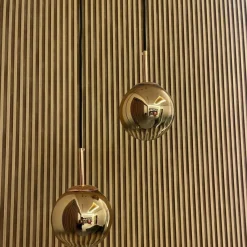 Store Lampa wisząca z okrągłym, złotym kloszem LP-2844/1P S GD z serii PALLA Żyrandole Nowoczesne