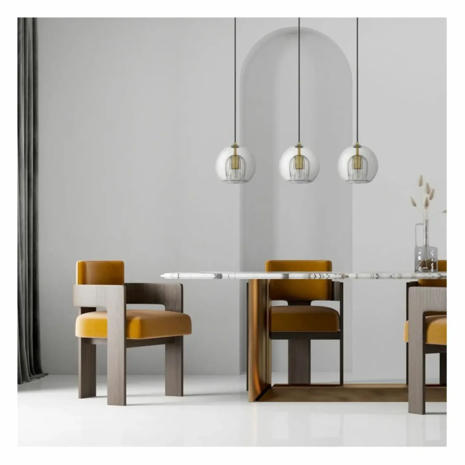 Cheap Lampa wisząca z okrągłymi kloszami, nad stół LP-133/3L z serii ARETTE Żyrandole Nowoczesne