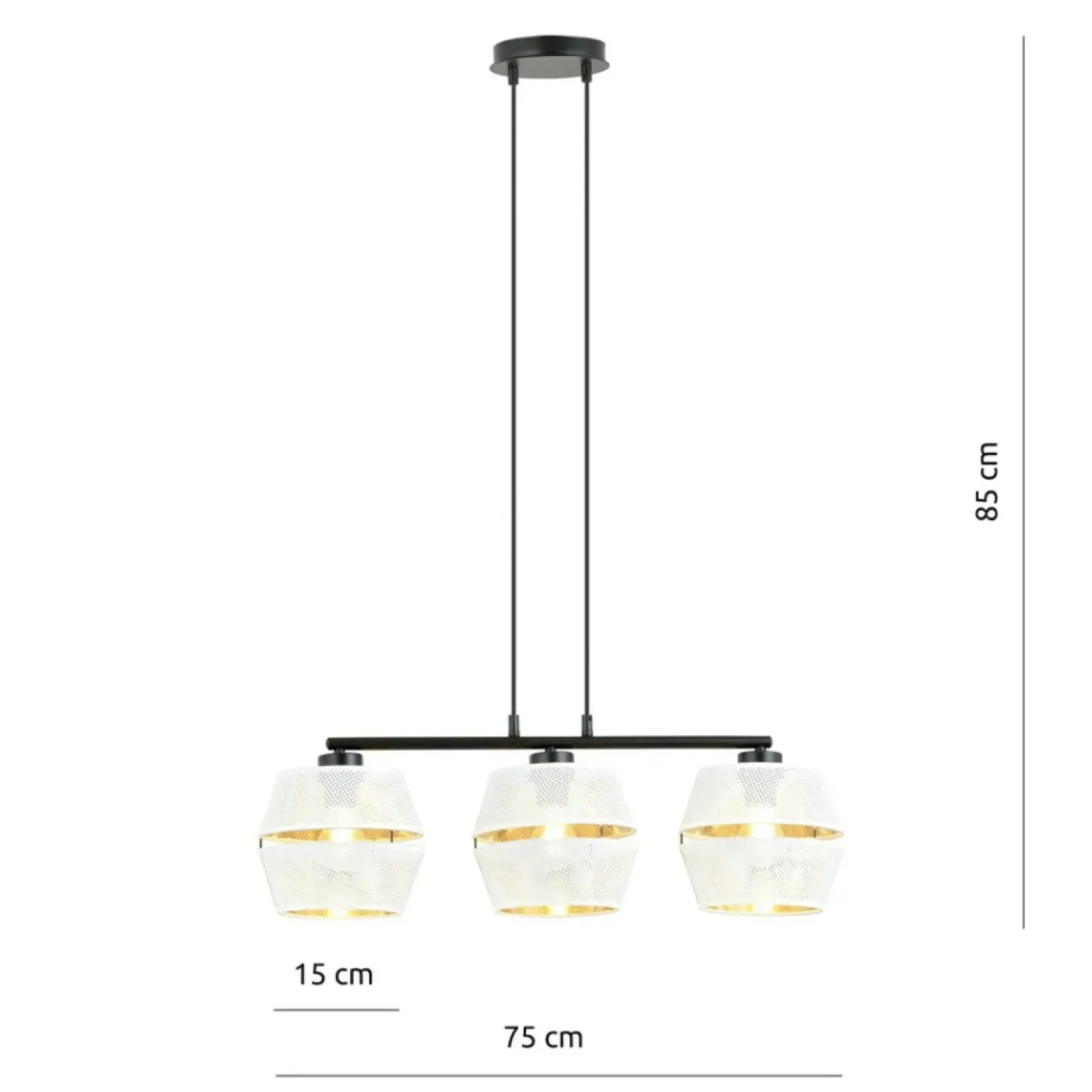 Best Lampa wisząca z perforowanymi abażurami, nad stół 1184/3 z serii MALIA Żyrandole Nowoczesne