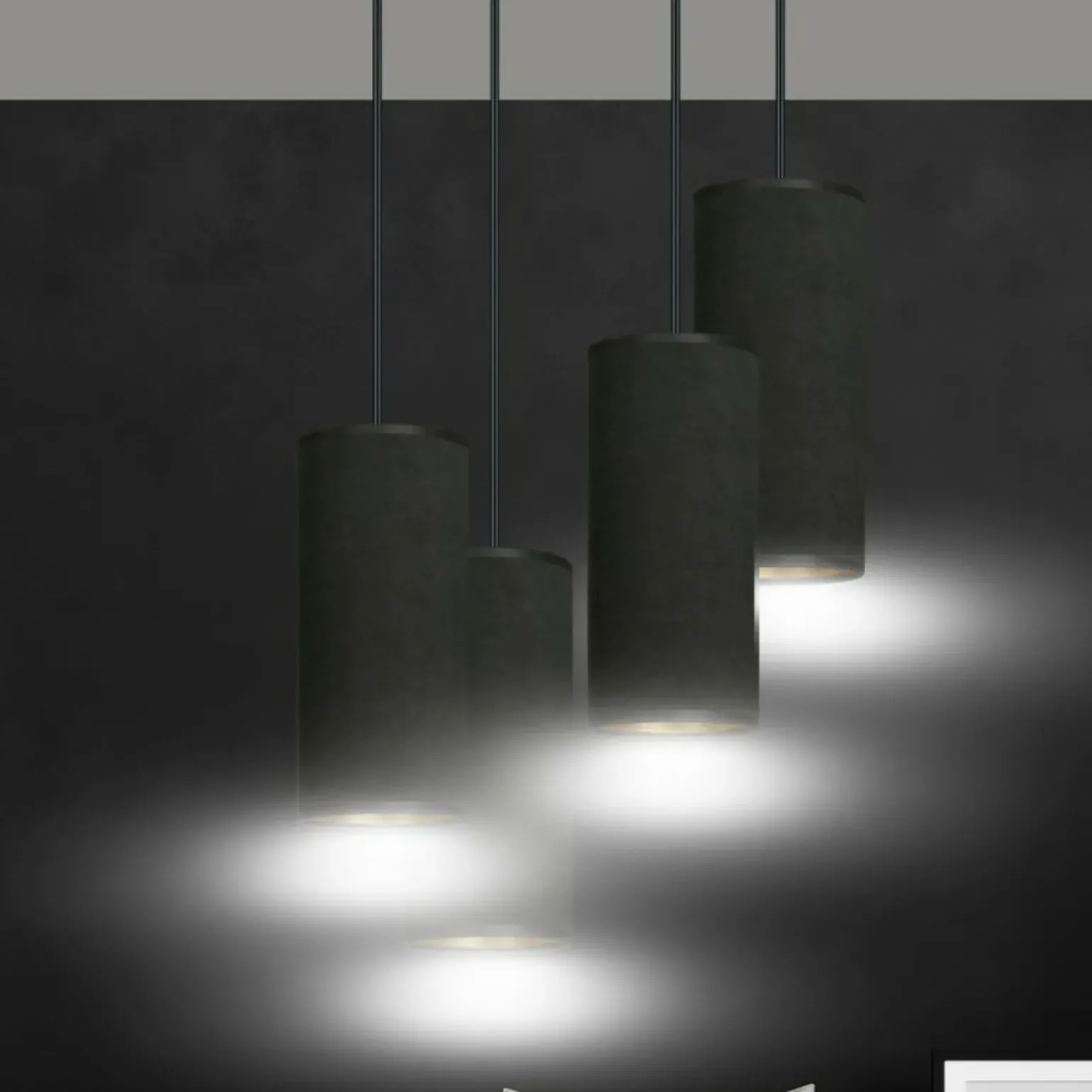 Best Lampa wisząca z pięcioma abażurami 1067/4PREM BENTE PREMIUM | Kaja Żyrandole Nowoczesne