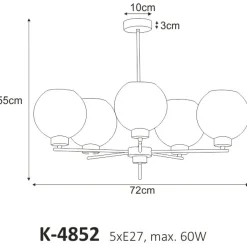 Cheap Lampa wisząca z pięcioma kloszami K-4852 ALDAR | Kaja Oświetlenie Żyrandole Nowoczesne