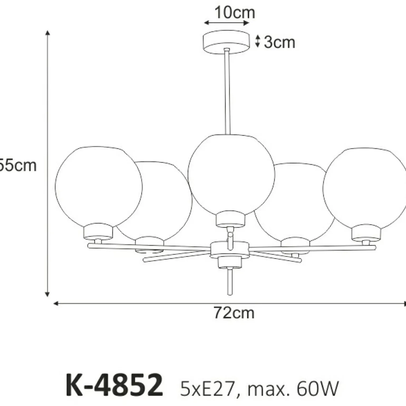 Cheap Lampa wisząca z pięcioma kloszami K-4852 ALDAR | Kaja Oświetlenie Żyrandole Nowoczesne