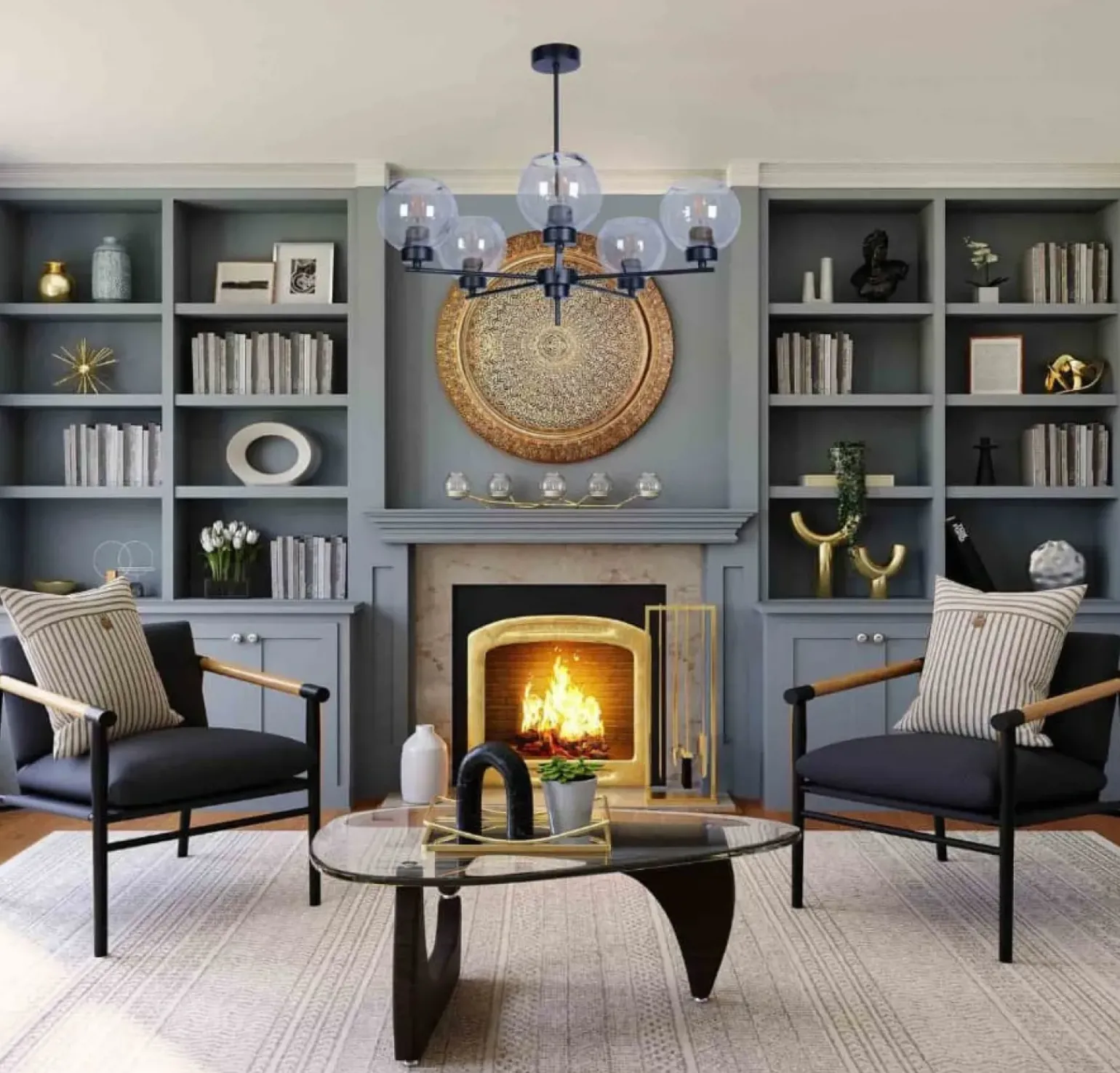 Cheap Lampa wisząca z pięcioma kloszami K-4852 ALDAR | Kaja Oświetlenie Żyrandole Nowoczesne