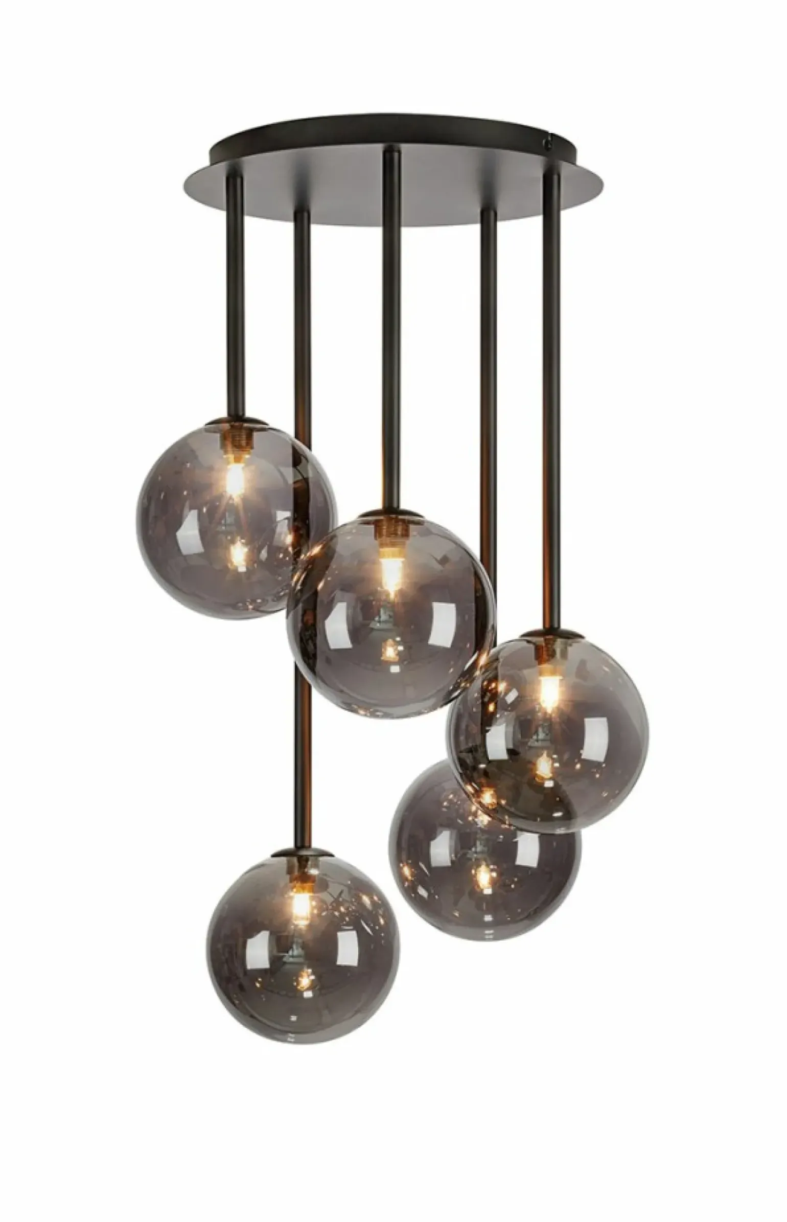 Best Lampa wisząca z pięcioma kulistymi kloszami 108111 | Kaja Oświetlenie Żyrandole Nowoczesne