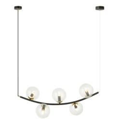 Online Lampa wisząca z pięcioma przezroczystymi kloszami 1296/5 z serii RITZ Żyrandole Nowoczesne