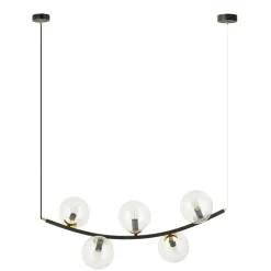 Online Lampa wisząca z pięcioma przezroczystymi kloszami 1296/5 z serii RITZ Żyrandole Nowoczesne