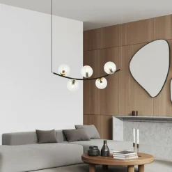 Online Lampa wisząca z pięcioma przezroczystymi kloszami 1296/5 z serii RITZ Żyrandole Nowoczesne