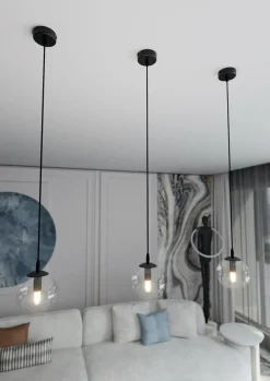 Hot Lampa wisząca z przezroczystym kulistym kloszem 711/1 | Kaja Żyrandole Nowoczesne