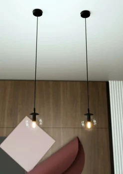 Hot Lampa wisząca z przezroczystym kulistym kloszem 711/1 | Kaja Żyrandole Nowoczesne