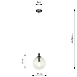Hot Lampa wisząca z przezroczystym kulistym kloszem 711/1 | Kaja Żyrandole Nowoczesne